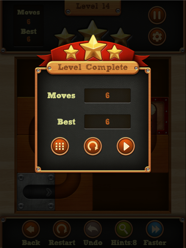 Puzzle Ball Game Level Complete Screen Screenshot.
