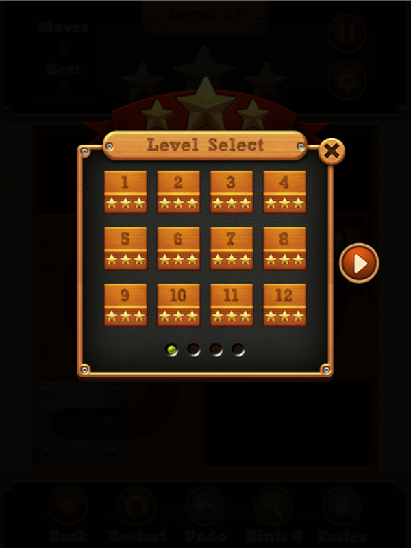 Puzzle Ball Game Level Select Screen Screenshot.
