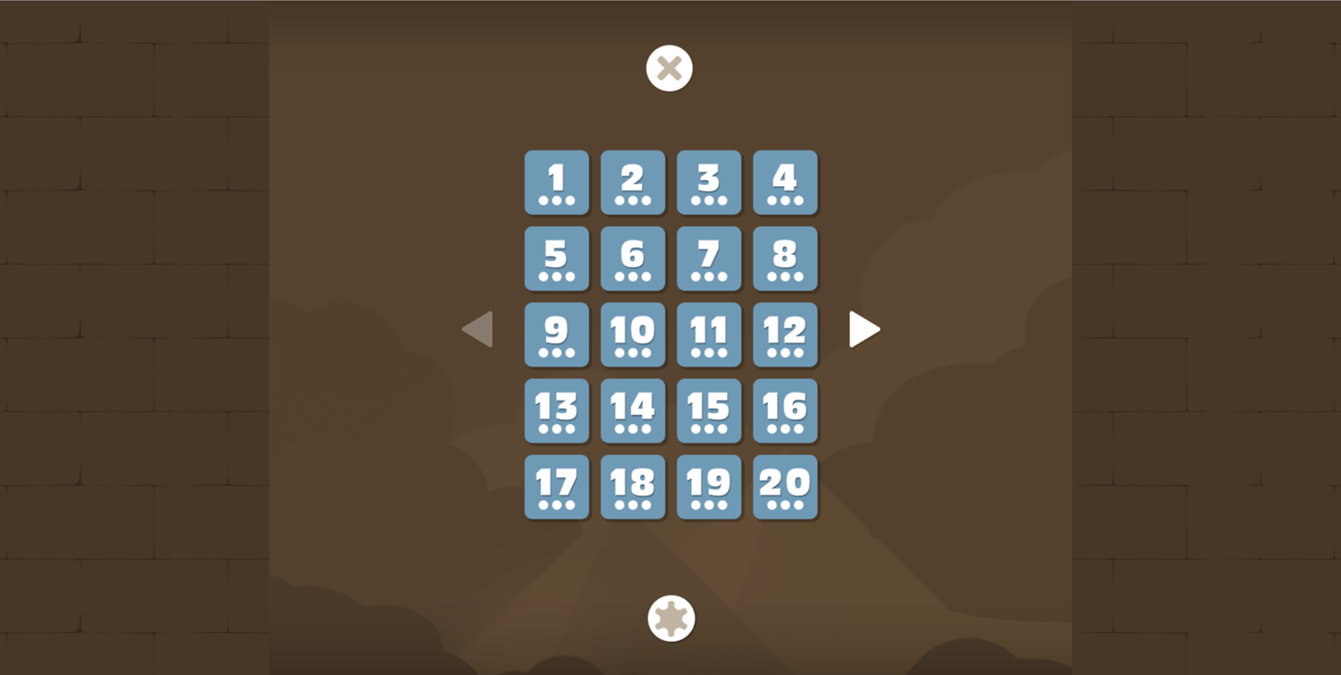 Puzzle Blocks Ancient Egypt Level Select Screen Screenshot.