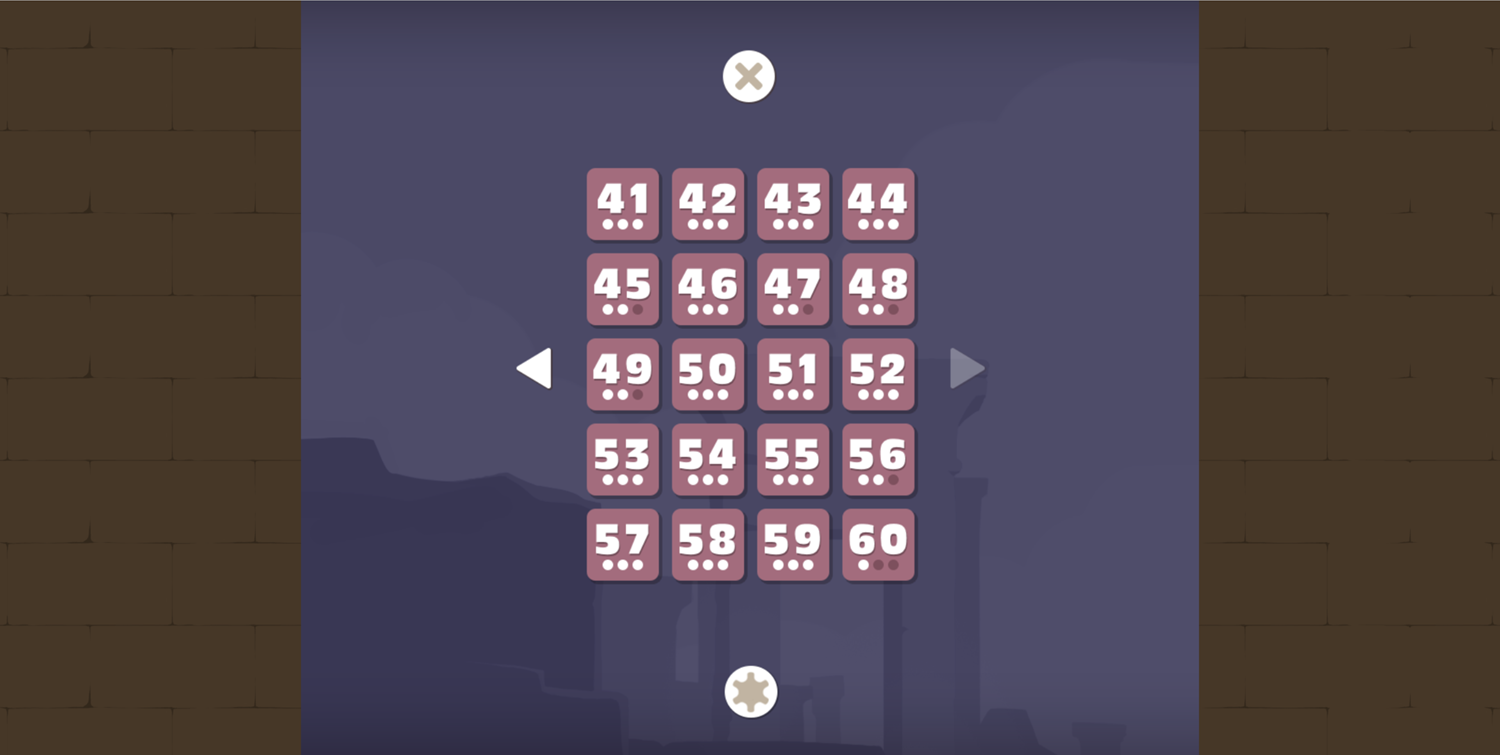 Puzzle Blocks Ancient Persia Level Select Screen Screenshot.