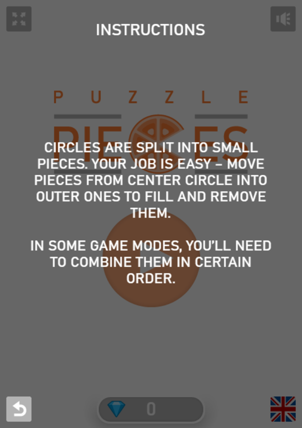 Puzzle Pieces Game Instructions Screenshot.