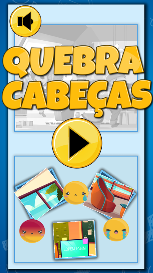 Quebra Cabecas Game Welcome Screen Screenshot.