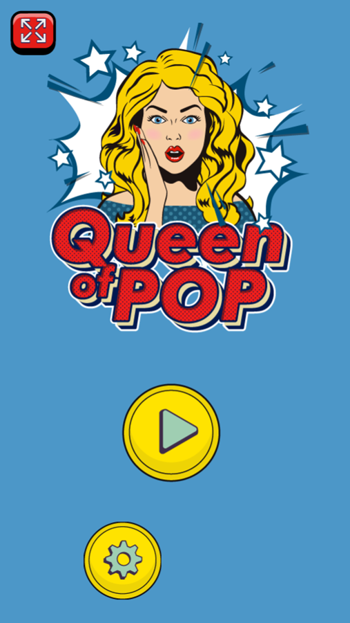 Queen of Pop Game Welcome Screen Screenshot.