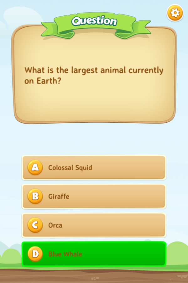 Quizzer Game Answer Screenshot.