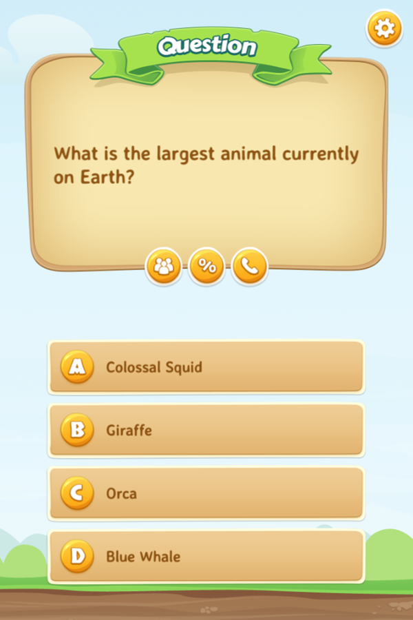 Quizzer Game Question Screenshot.