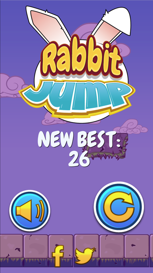 Rabbit Jump Game Over Screen Screenshot.
