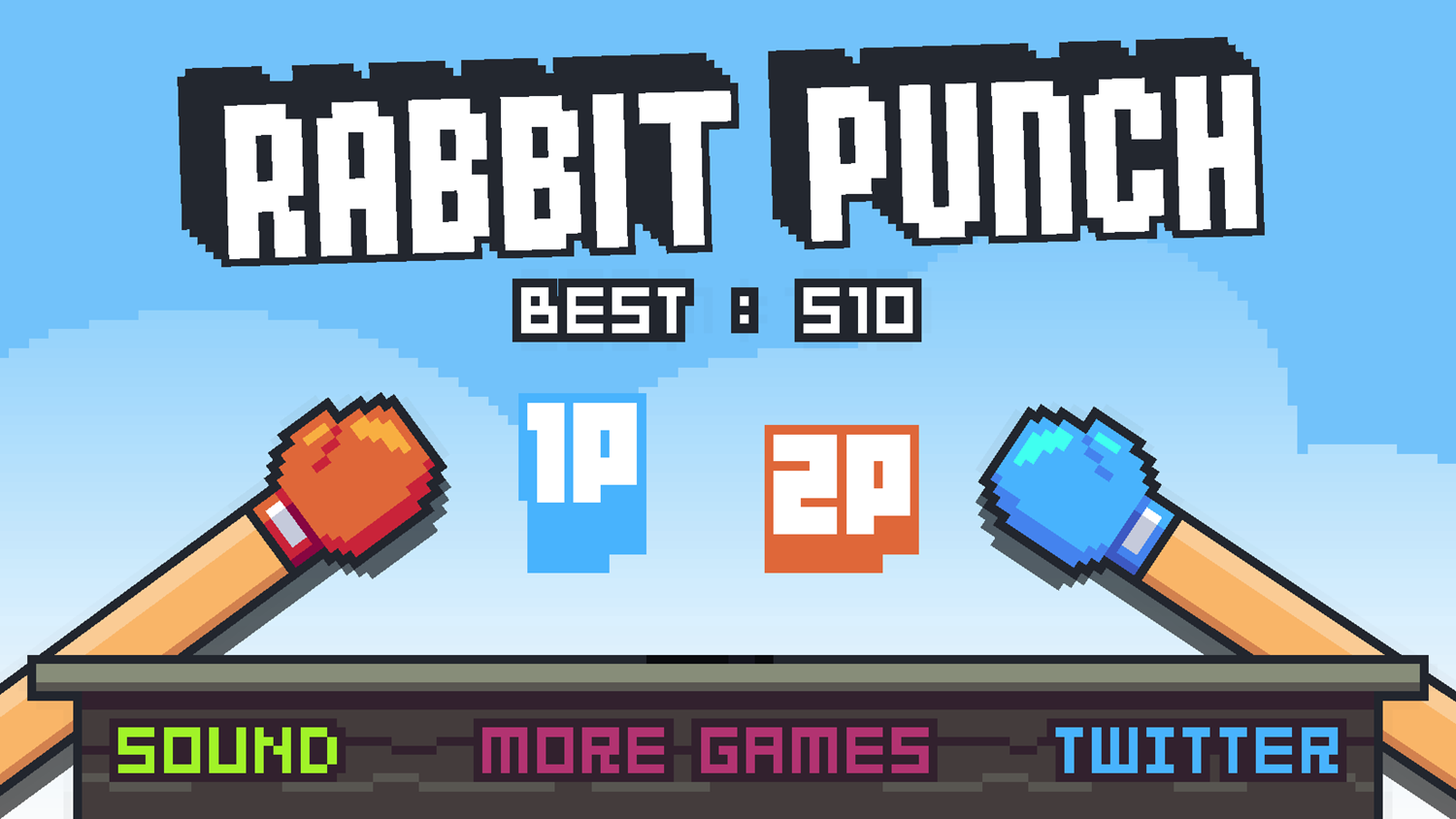 Rabbit Punch Game Welcome Screen Screenshot.