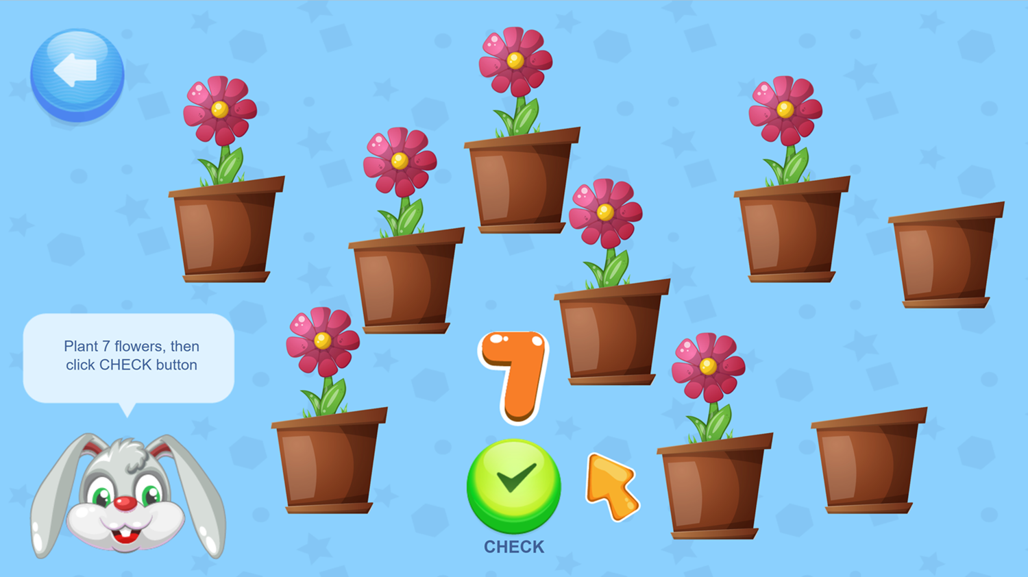 Rabbitta Game Counting Flowers Screen Screenshot.