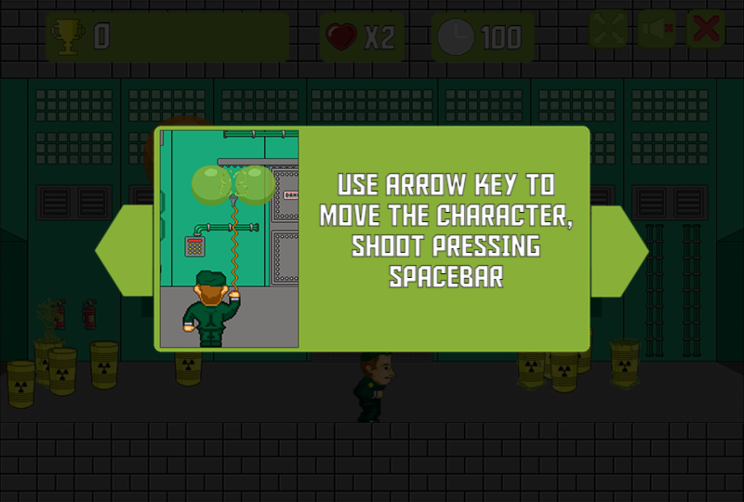 Radioactive Ball Game Instructions Screenshot.