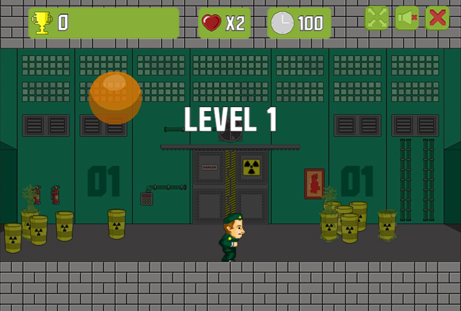 Radioactive Ball Game Level Start Screenshot.