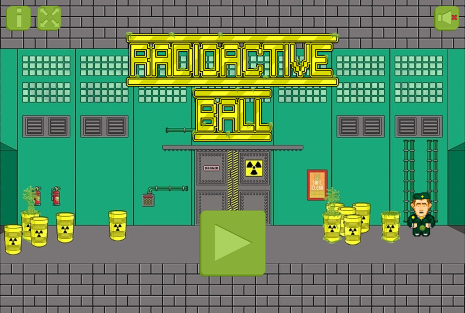 Radioactive Ball Game Welcome Screen Screenshot.