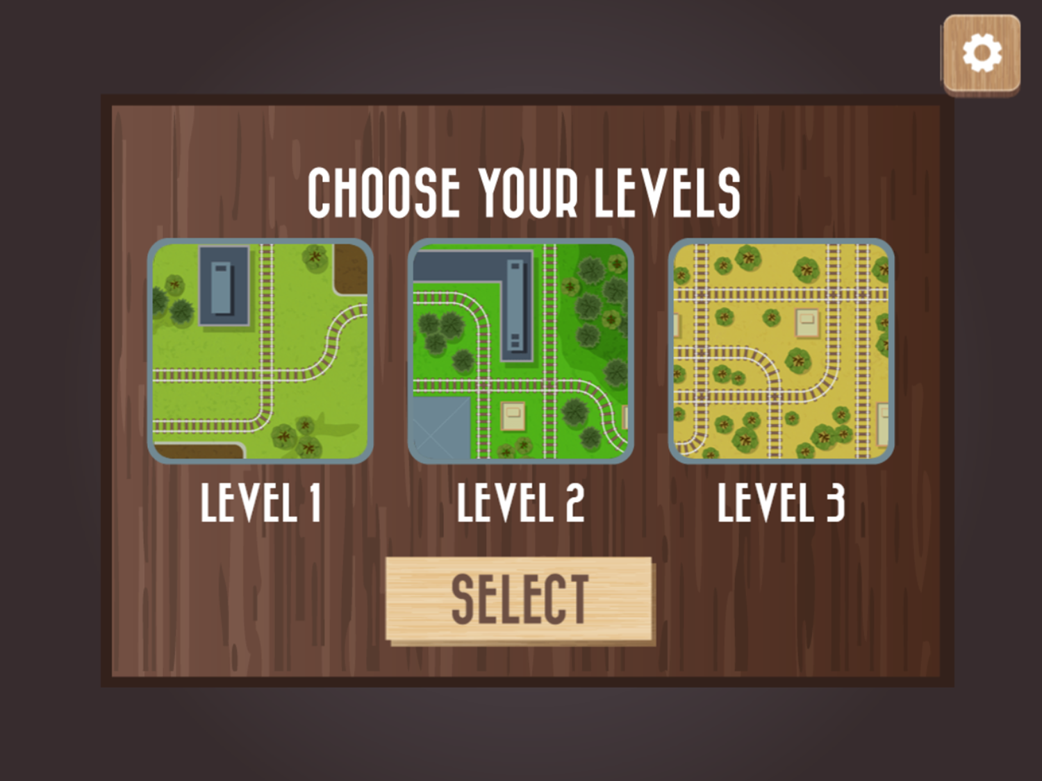 Rail Rush Game Choose Level Screenshot.