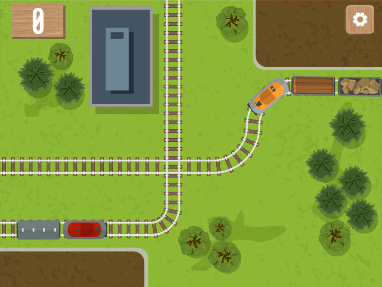 Rail Rush Game Start Screenshot.