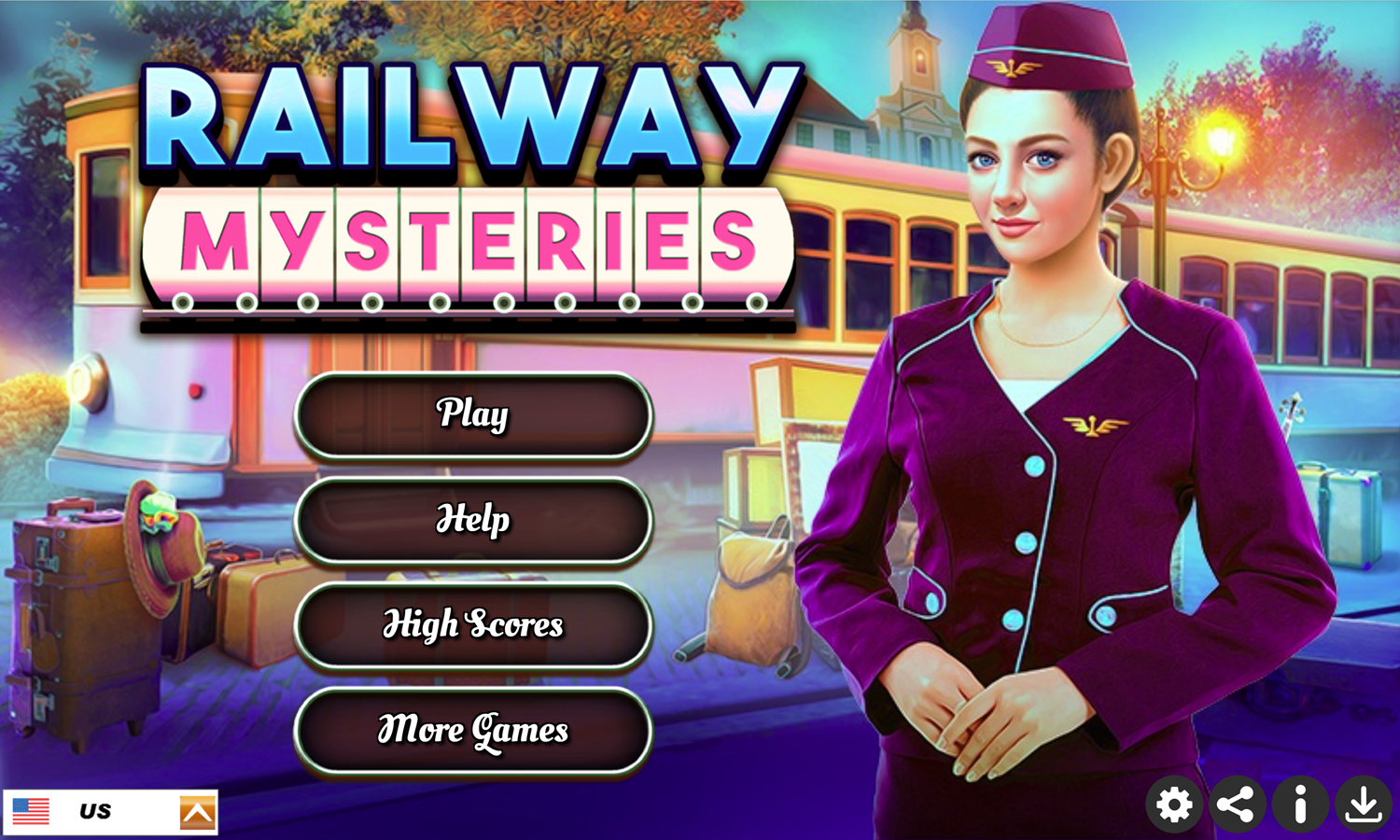 Railway Mysteries Game Welcome Screen Screenshot.