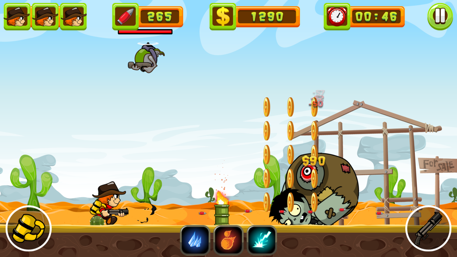 Ranger vs Zombies Game Play Screenshot.