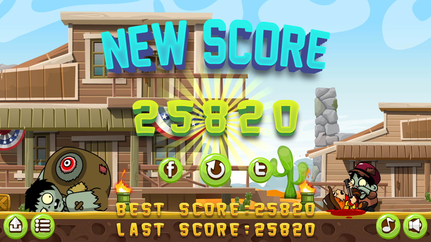 Ranger vs Zombies Game New Score Screenshot.