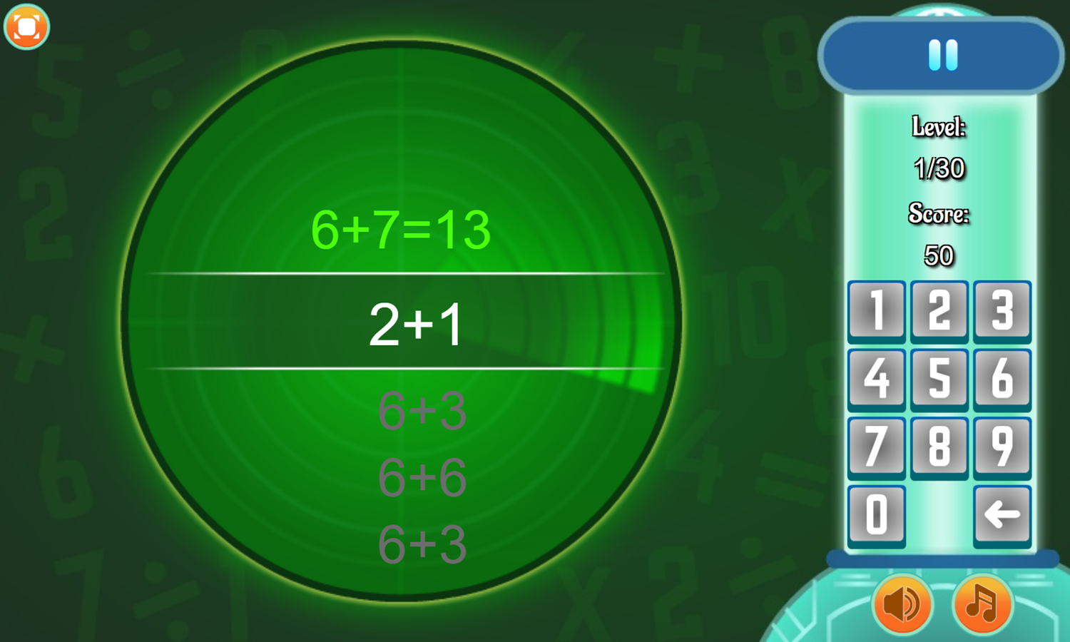 Rapid Math Game Play Screenshot.