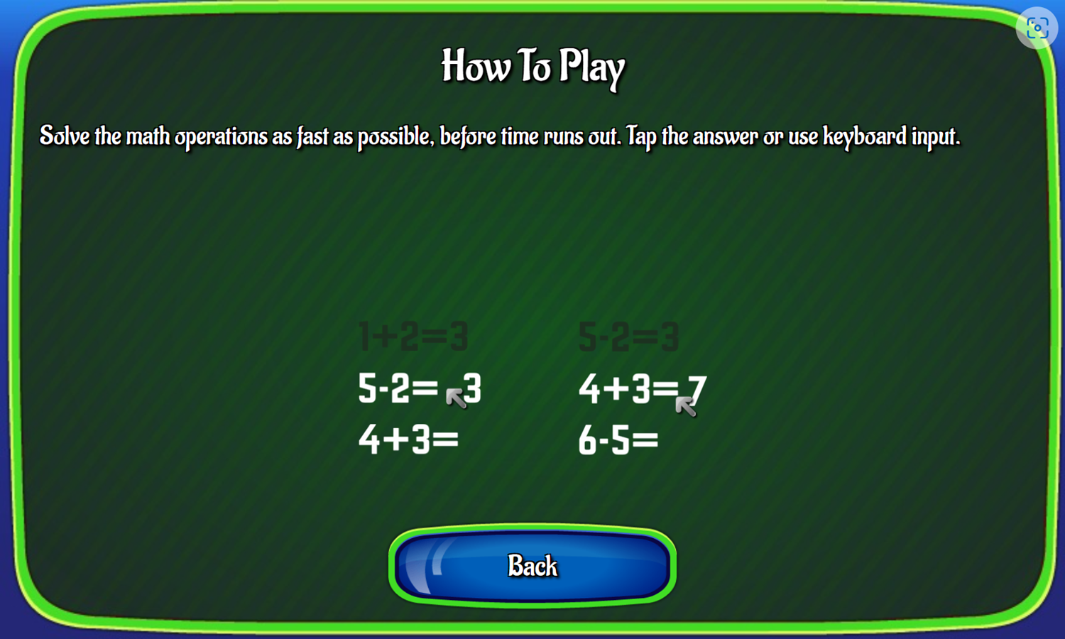 Rapid Math Game How To Play Screenshot.