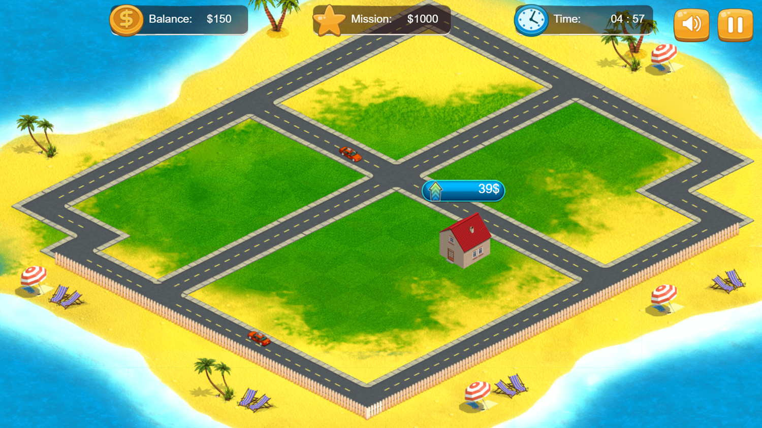 Real Estate Tycoon Game Stage Start Screenshot.