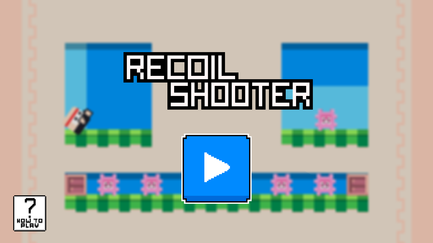 Recoil Shooter Game Welcome Screen Screenshot.