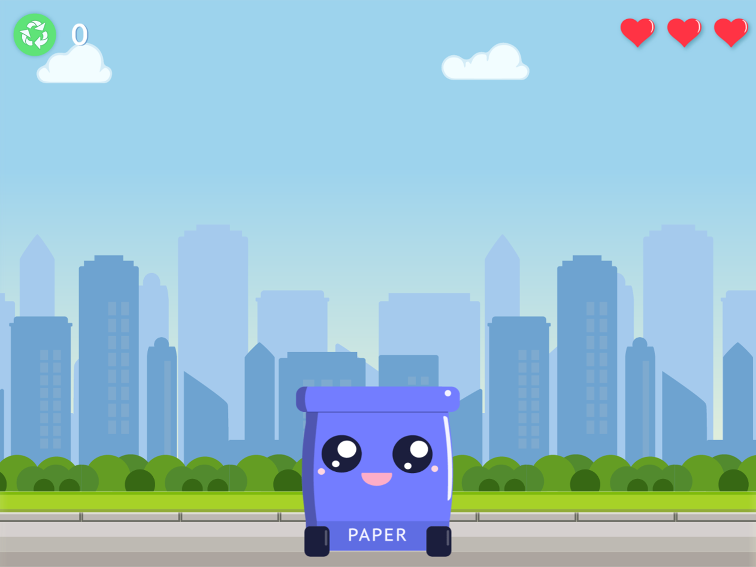 Recycle Waste Game Start Screenshot.