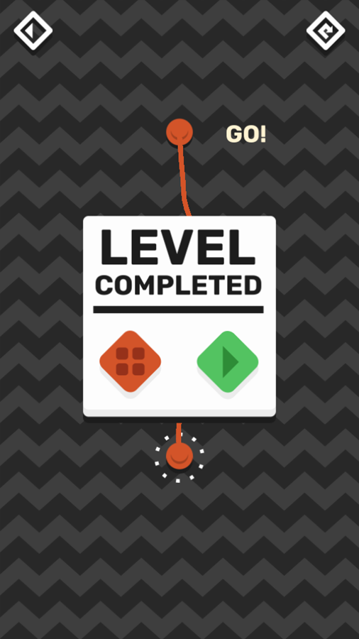 Red Rope Game Level Complete Screenshot.