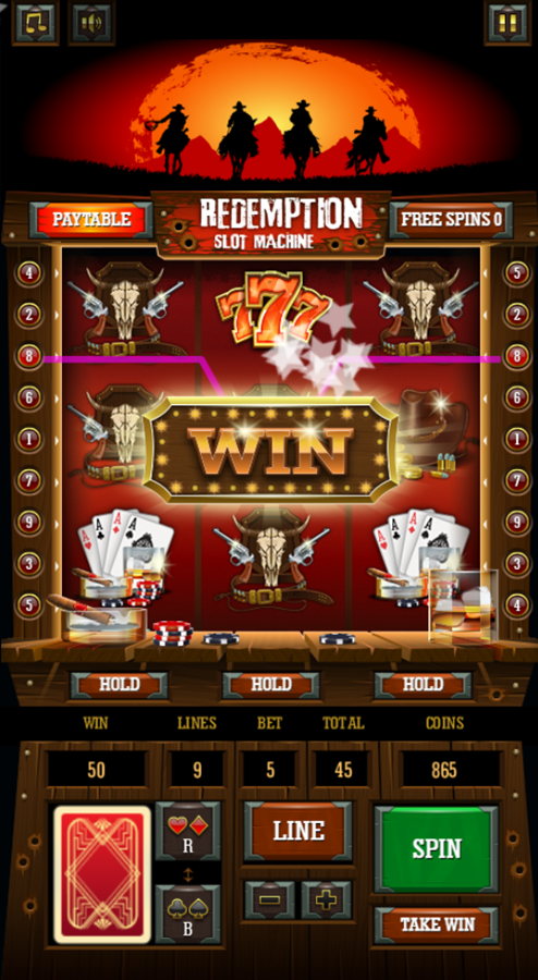 Redemption Slot Machine Game Lin Win Screenshot.