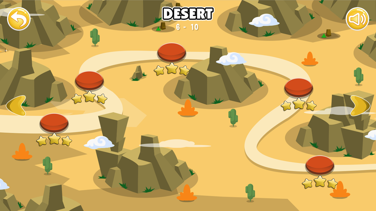 Redhead Knight Game Desert Level Select Screen Screenshot.