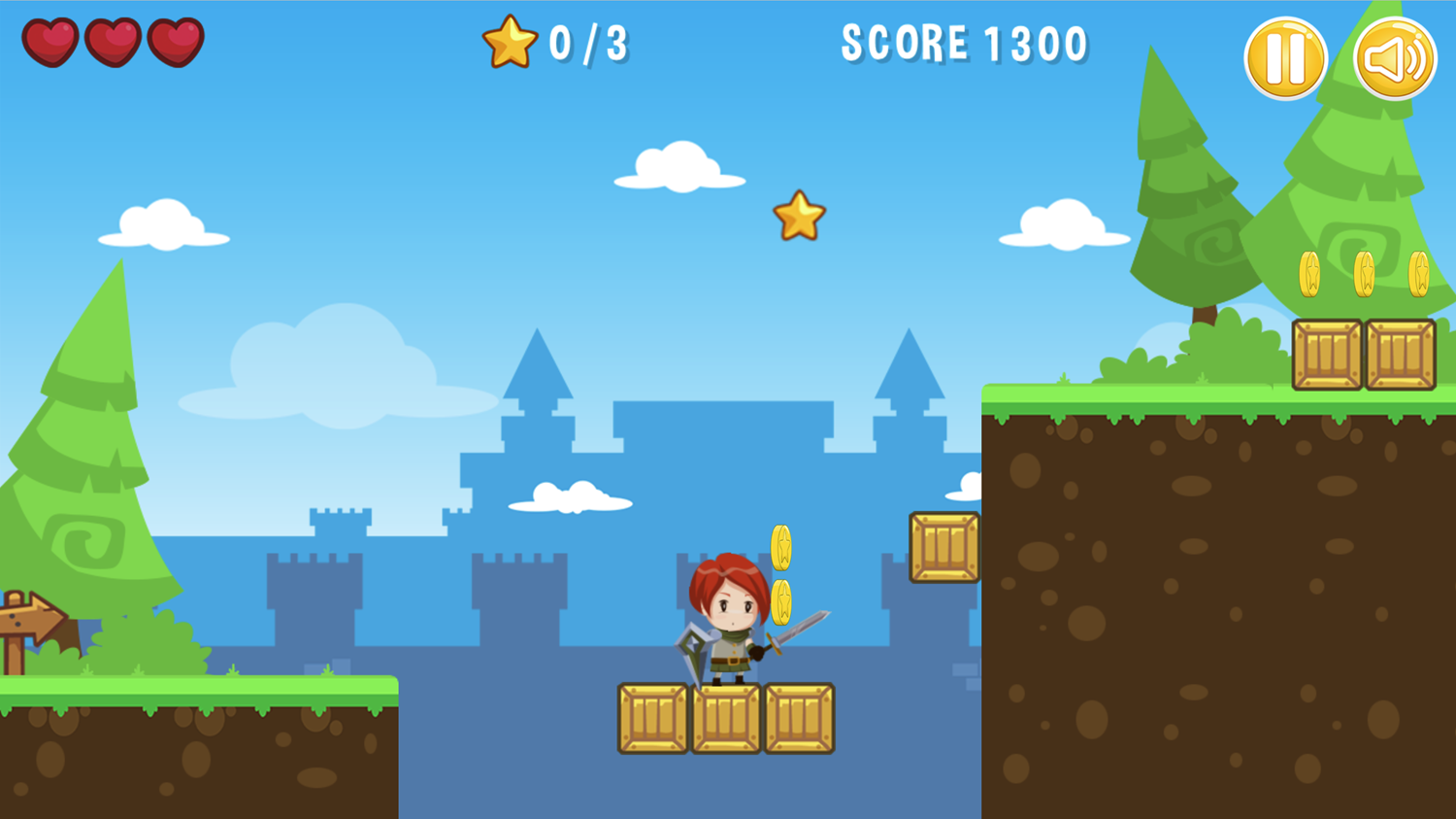 Redhead Knight Game Forest Level Screenshot.