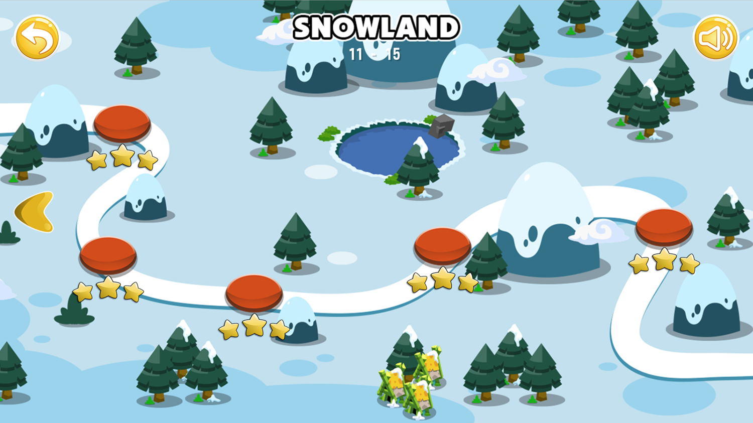 Redhead Knight Game Snowland Level Select Screen Screenshot.