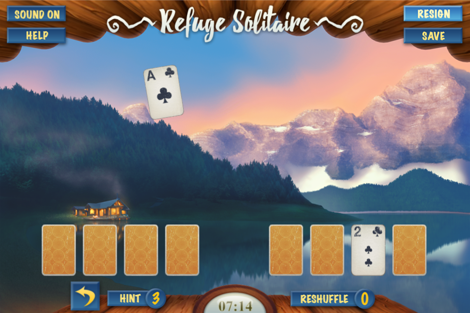 Refuge Solitaire Last Card Screenshot.