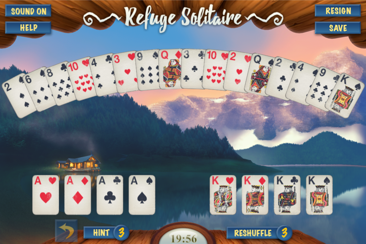 Refuge Solitaire Card Game Screenshot.