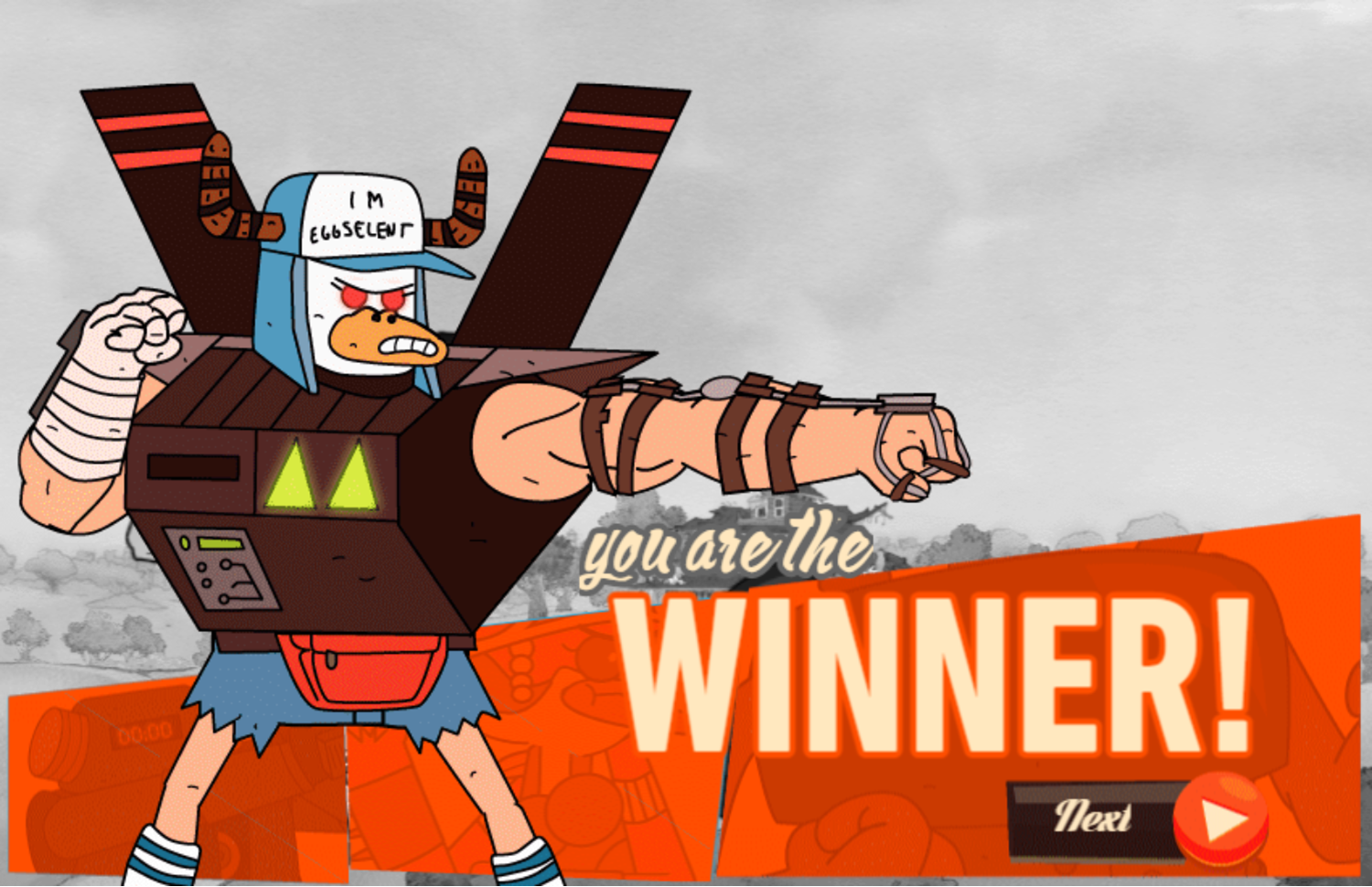 Regular Show Battle of the Behemoths Game Win Screen Screenshot.