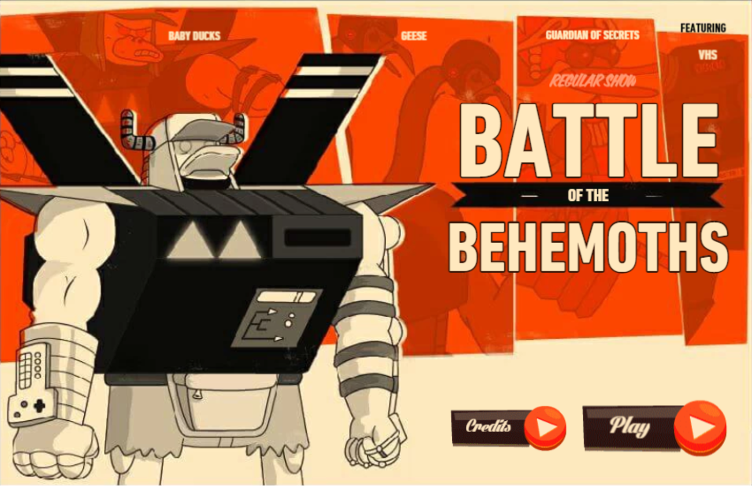 Regular Show Battle of the Behemoths Game Welcome Screen Screenshot.