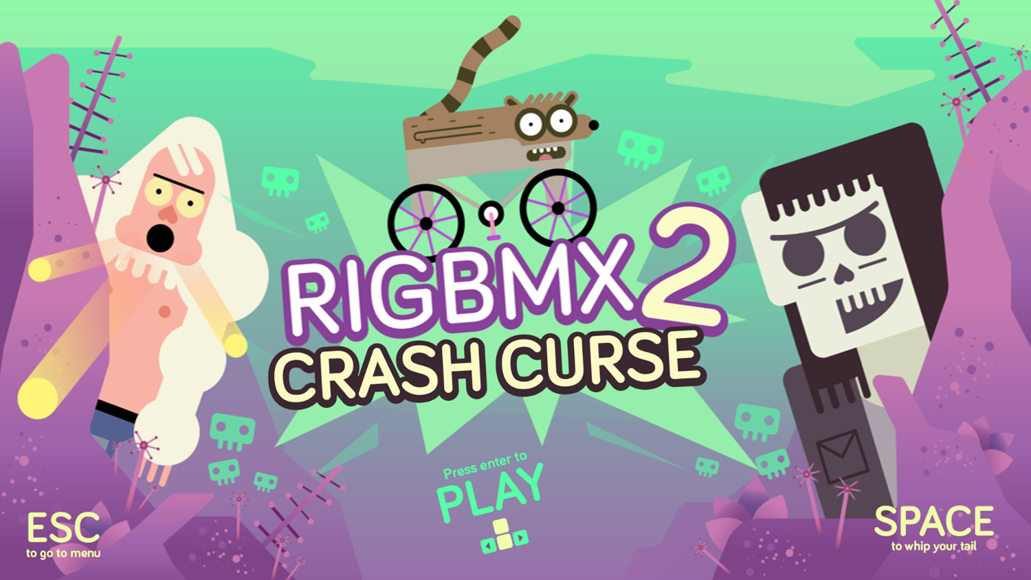 Regular Show Rigbmx 2 Crash Curse Game Welcome Screen Screenshot.