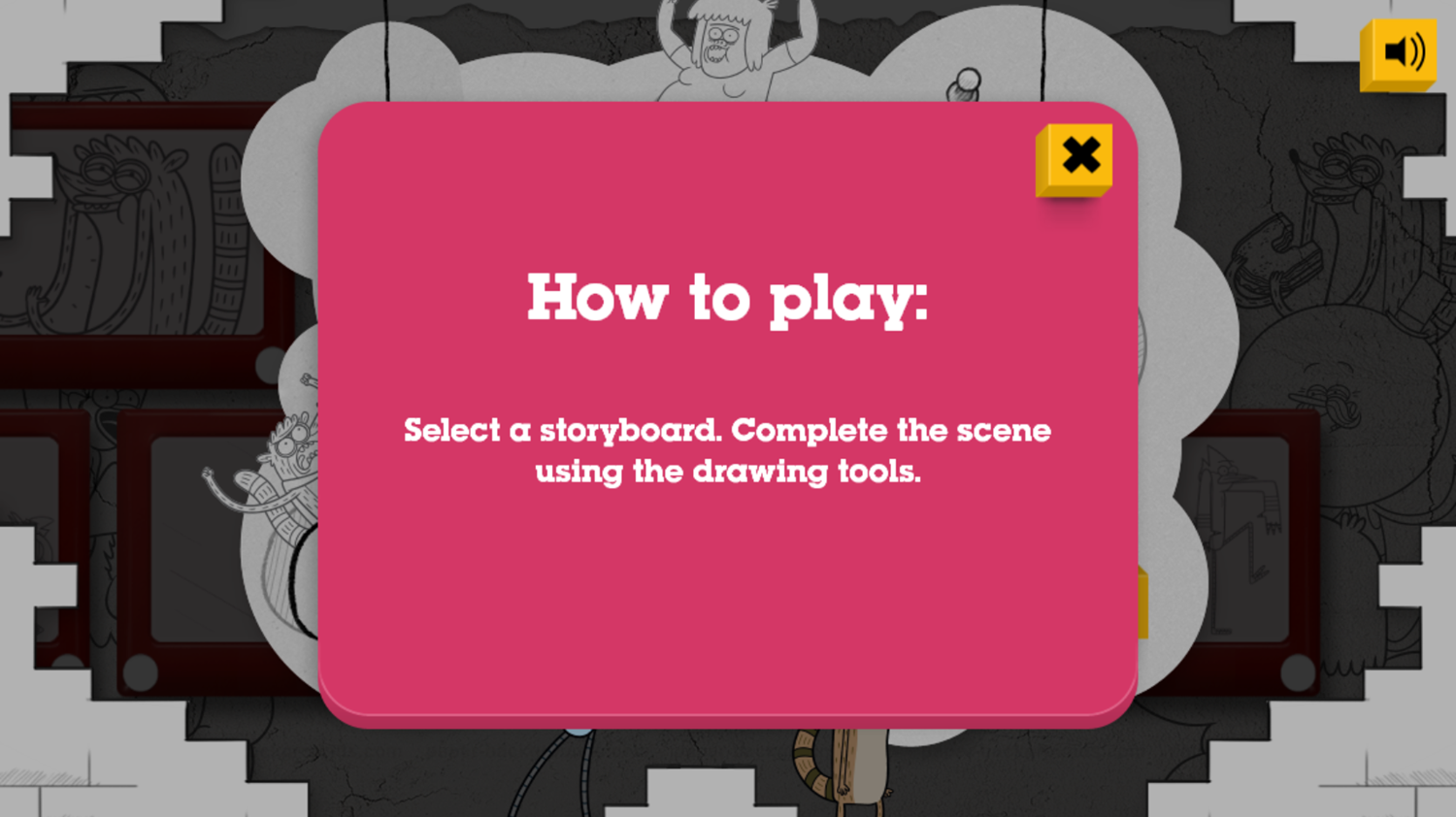 Regular Show Storyboard Game How To Play Screenshot.