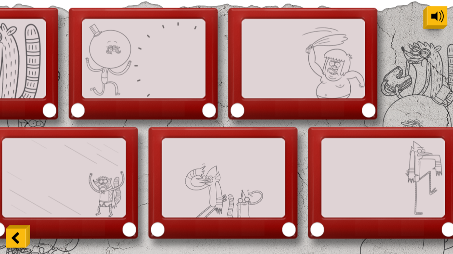 Regular Show Storyboard Game Scene Select Screenshot.