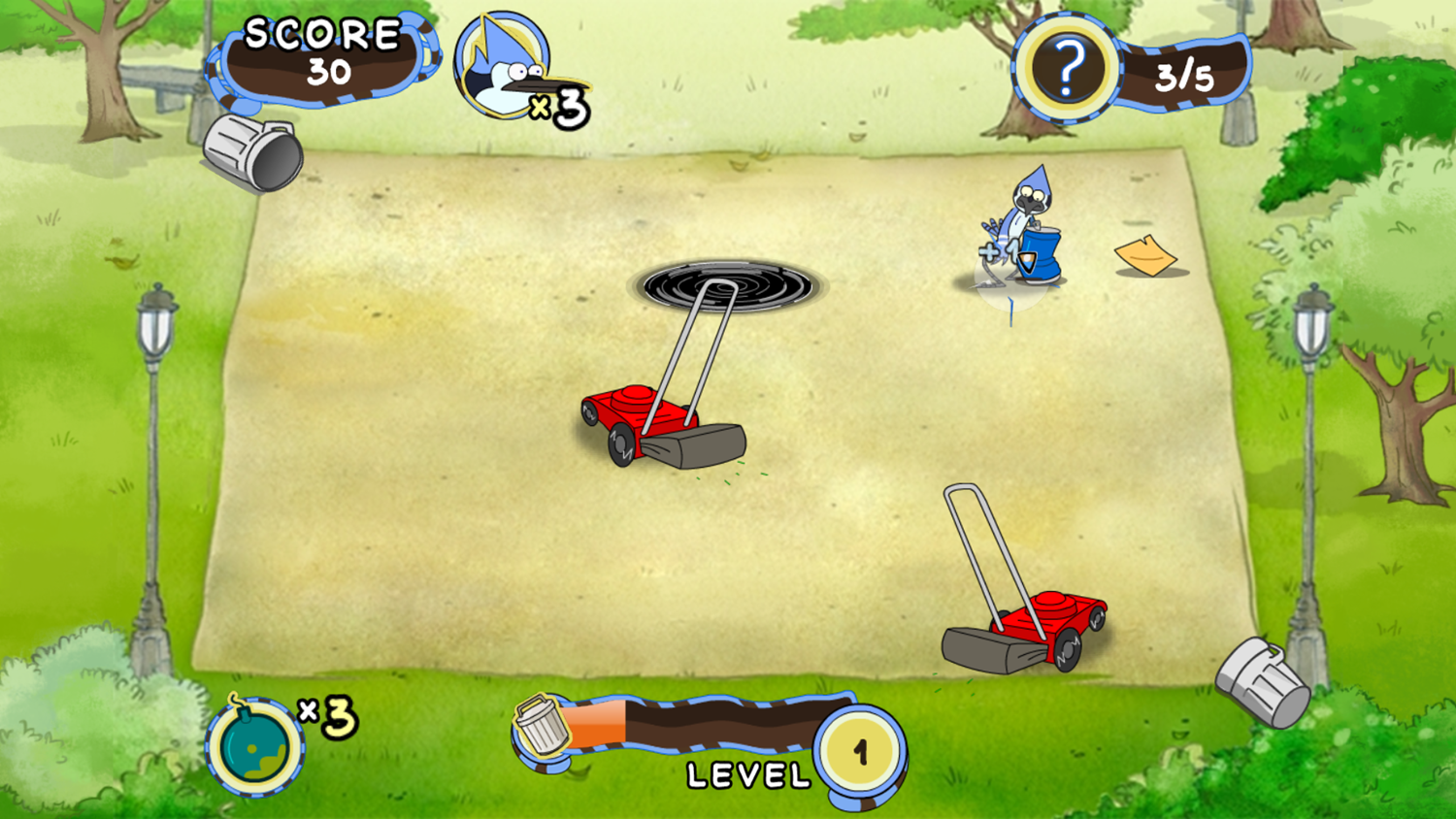 Regular Show Trash and Dash Game Play Screenshot.