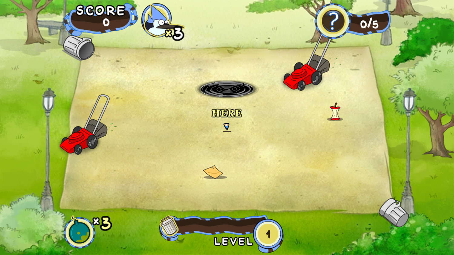 Regular Show Trash and Dash Game Start Screenshot.