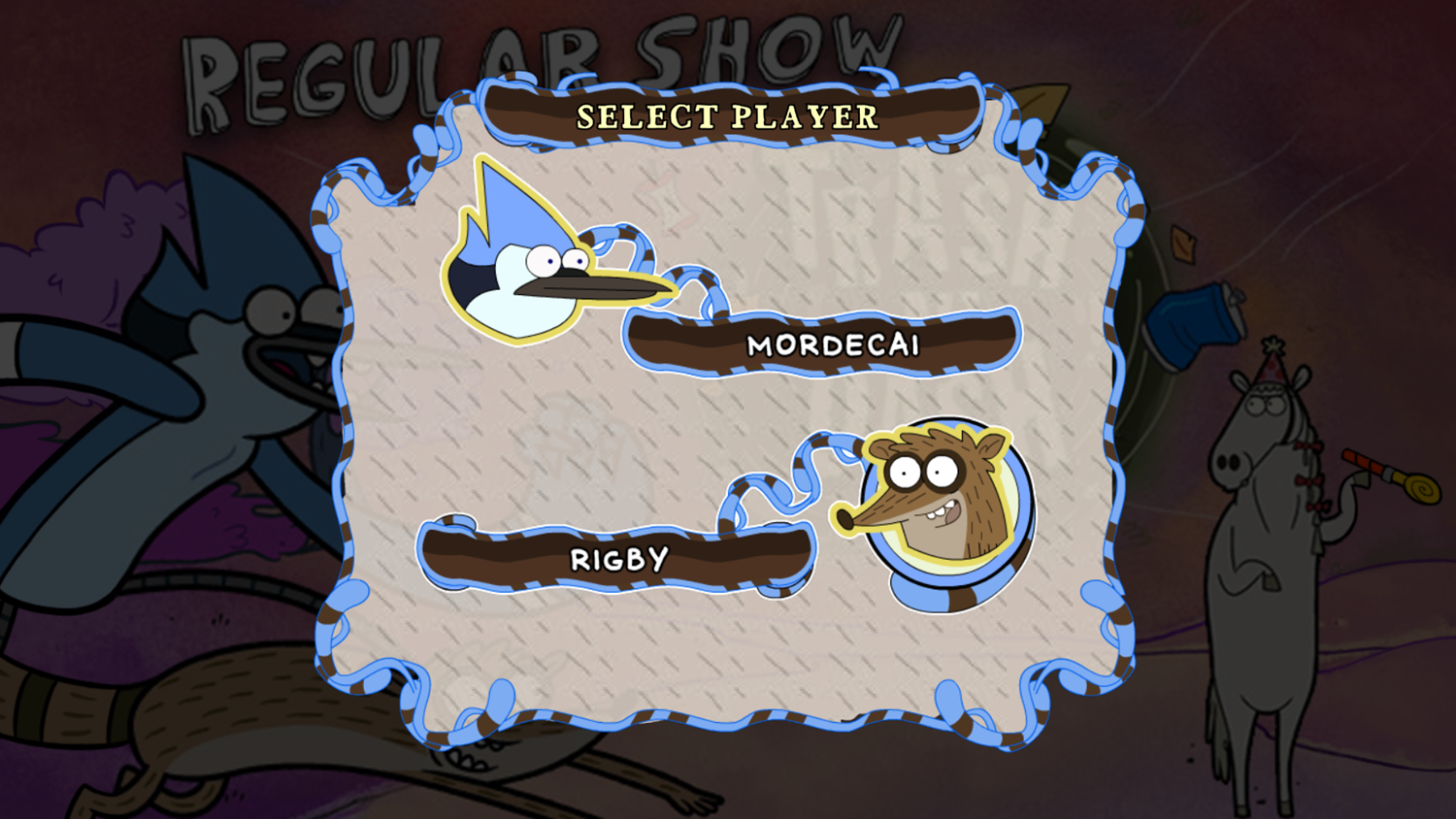 Regular Show Trash and Dash Game Select Player Screenshot.