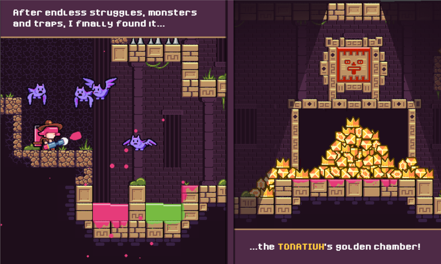 Relic Splatter Game Tonatiuh's Golden Chamber Screenshot.