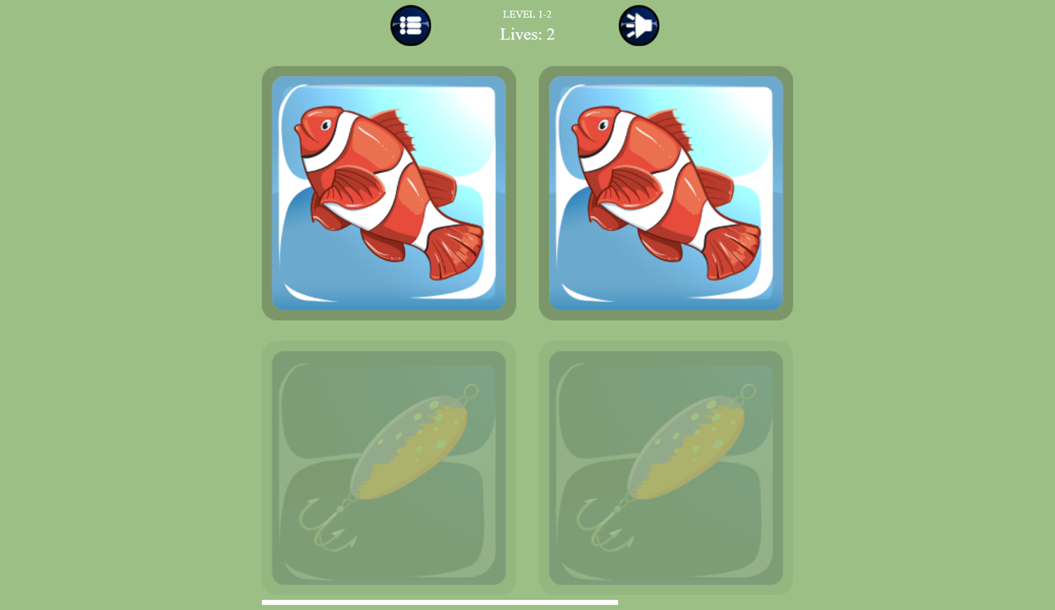 Remember Fish Position Game Play Screenshot.