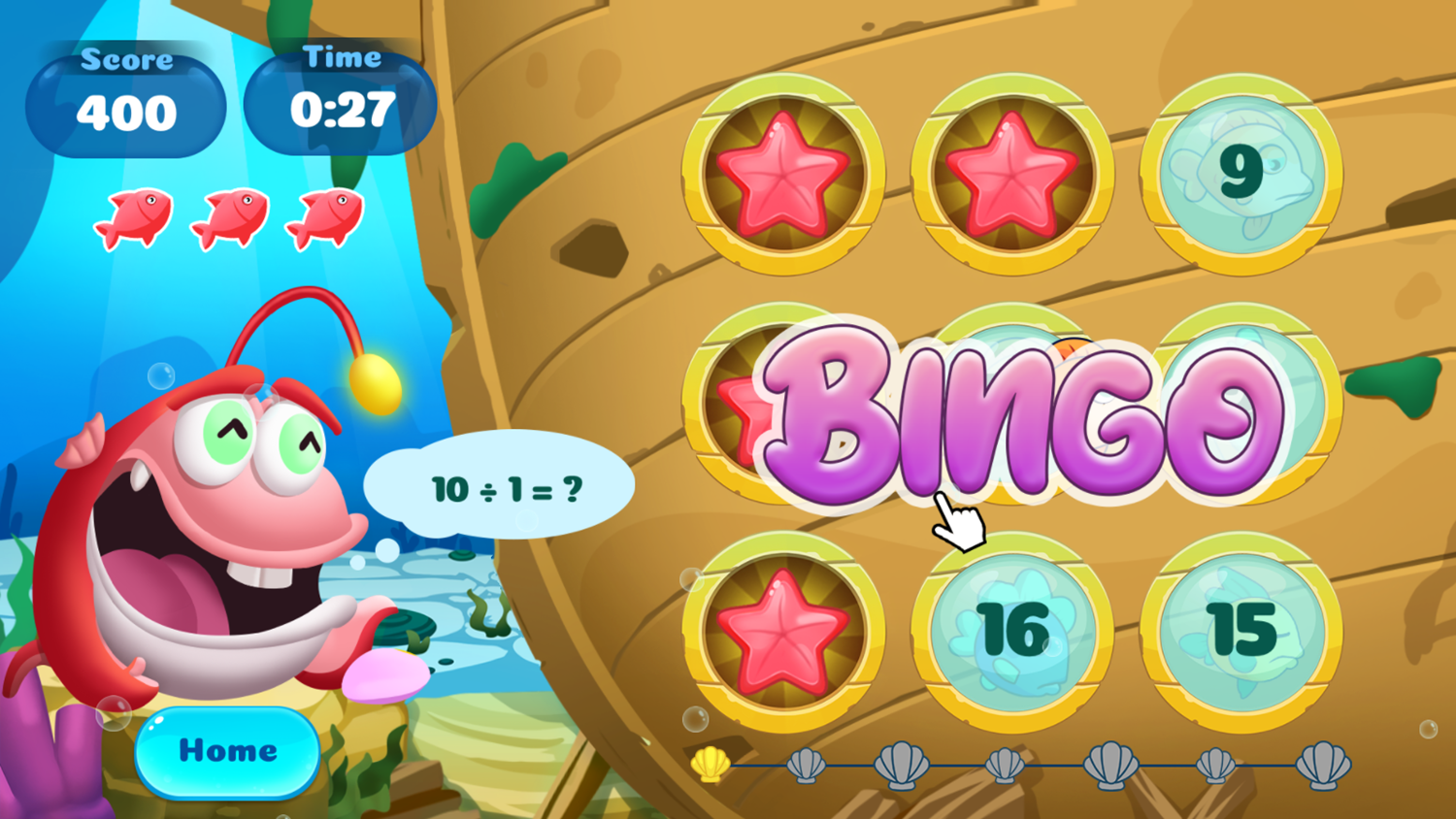 Rescue Me Game Level Bingo Screenshot.