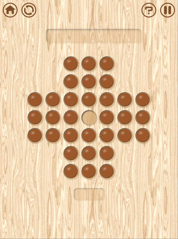 Resta Um Peg Solitaire New Board Game Screenshot.