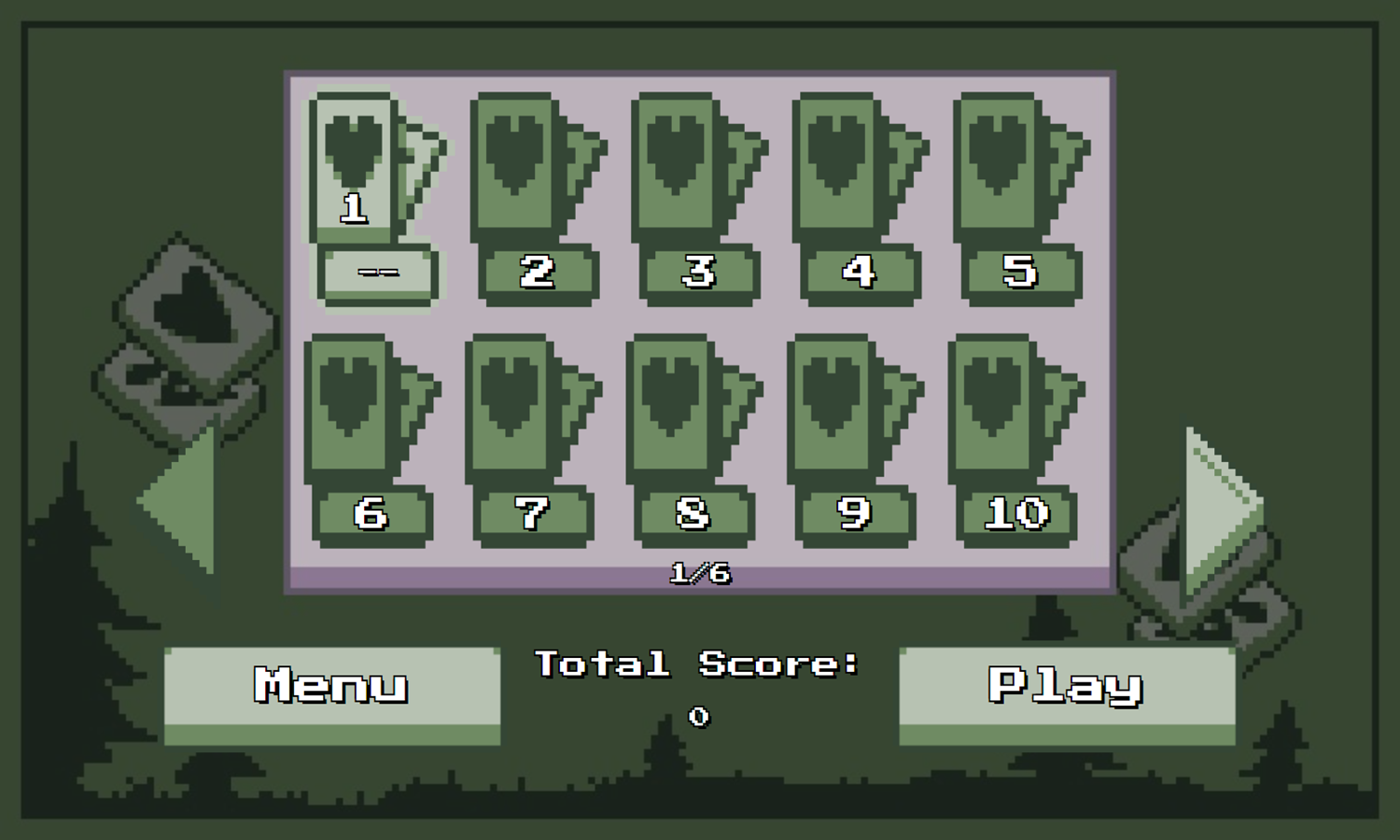 Retro Mahjong Game Level Select Screenshot.