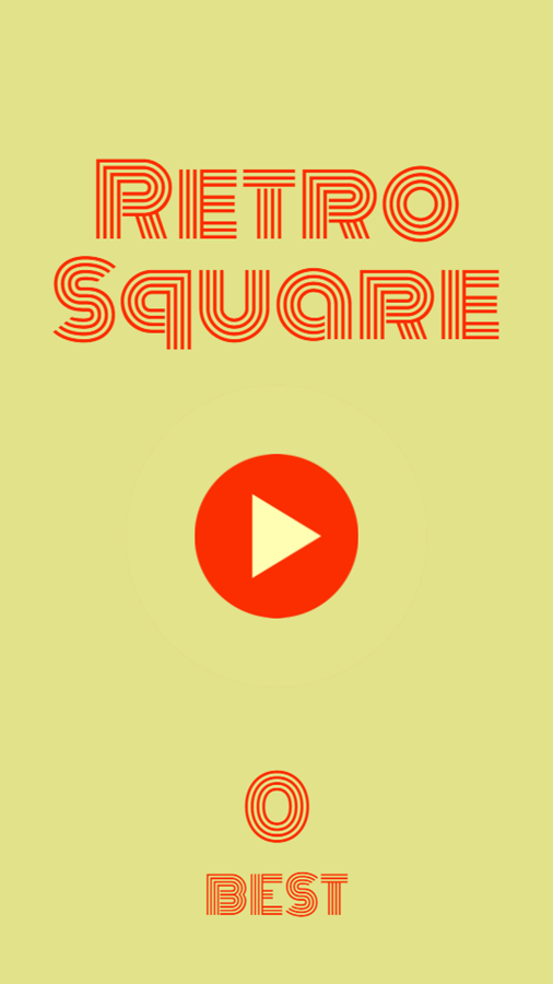 Retro Square Game Welcome Screen Screenshot.