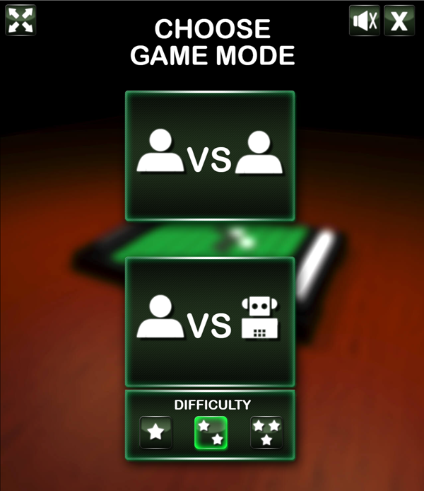 Reversi Game Mode Select Screenshot.