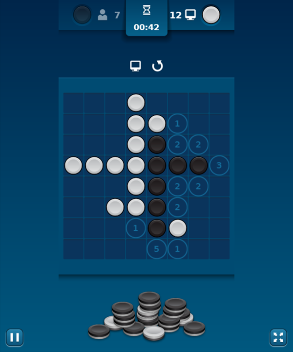 Reversi Mania Game Play Screenshot.