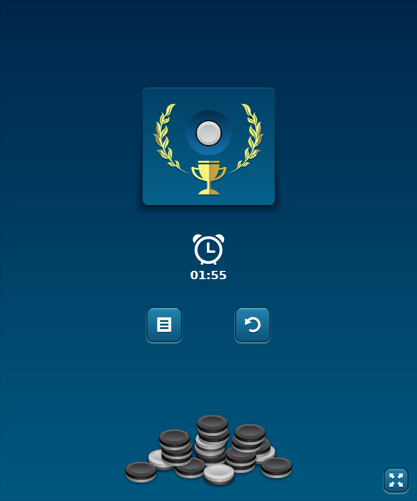 Reversi Mania Game Win Screenshot.