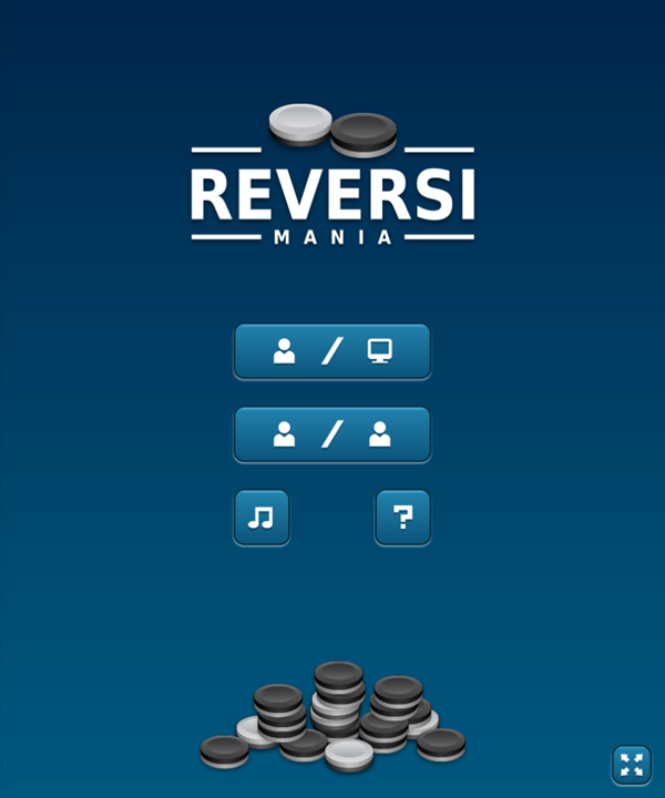 Reversi Mania Game Welcome Screen Screenshot.